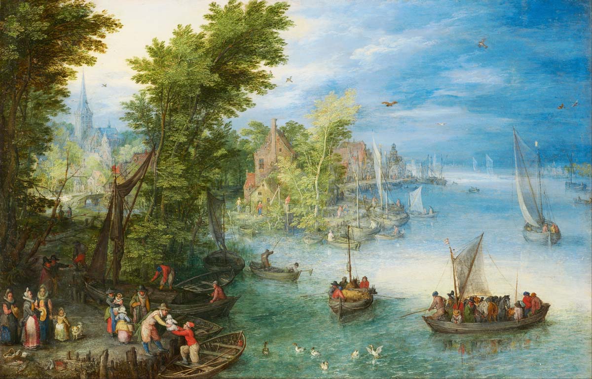 Jan Brueghel Starszy Krajobraz nad rzeką