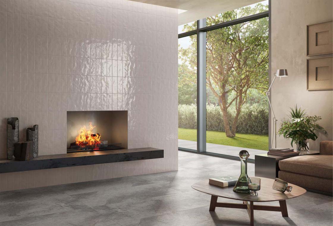 Płytki kojarzące się z latami 70. XX wieku, przypominające formatem cegł