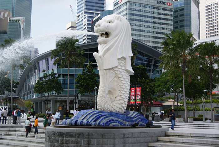 Merlion stolica Singapur informator Singapur przewodnik Singapur zdjęcia