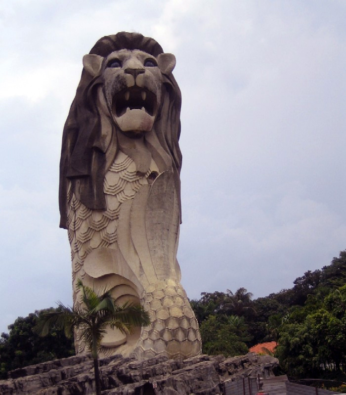 Merlion stolica Singapur informator godło Singapuru Singapur zdjęcia