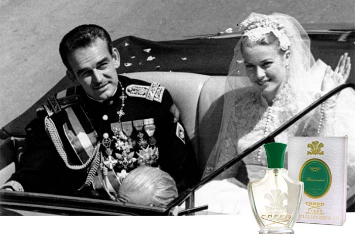 Grace Kelly prezent ślubny od księcia Monako  Rainiera perfumy Fleurissimo
